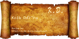 Kolb Dóra névjegykártya